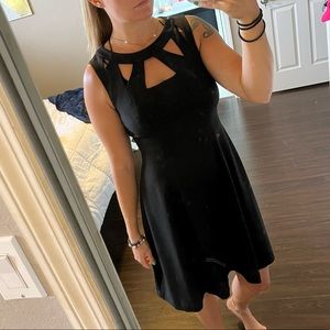 Black Flare Dress w/ Cut Out Neck